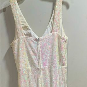 White Gown with Iridescent Cheetah Prjnt